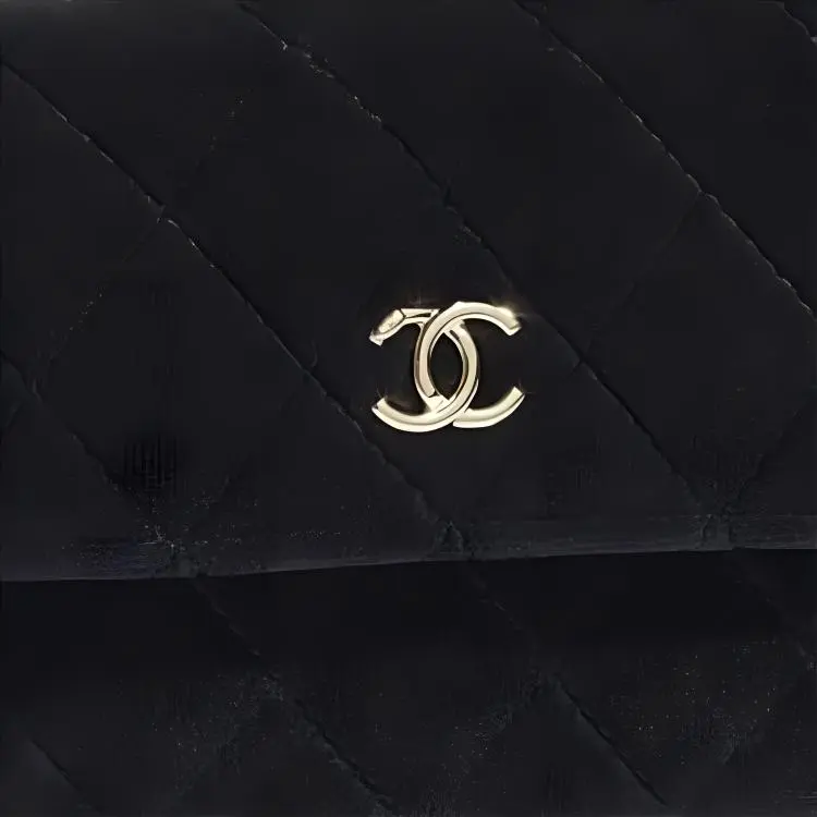 CHANEL Velour Chain Bag Fanny Pack Regular Women's Black-4