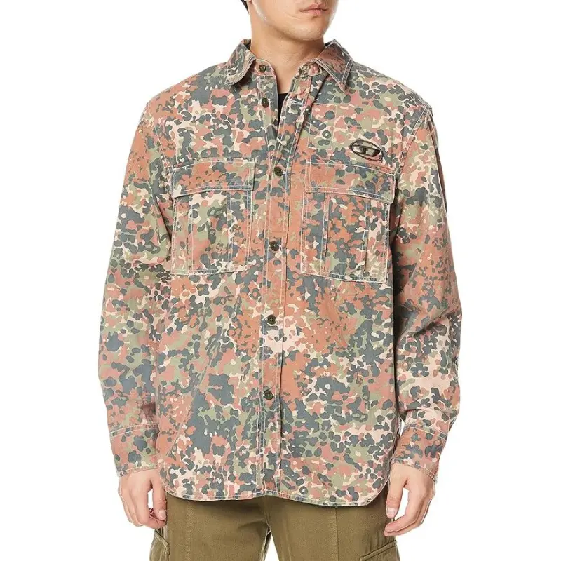 DIESEL Shirts Men Brick Red-4