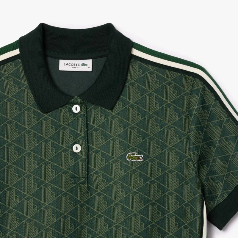 LACOSTE Monogram jacquard Polo Dress-4