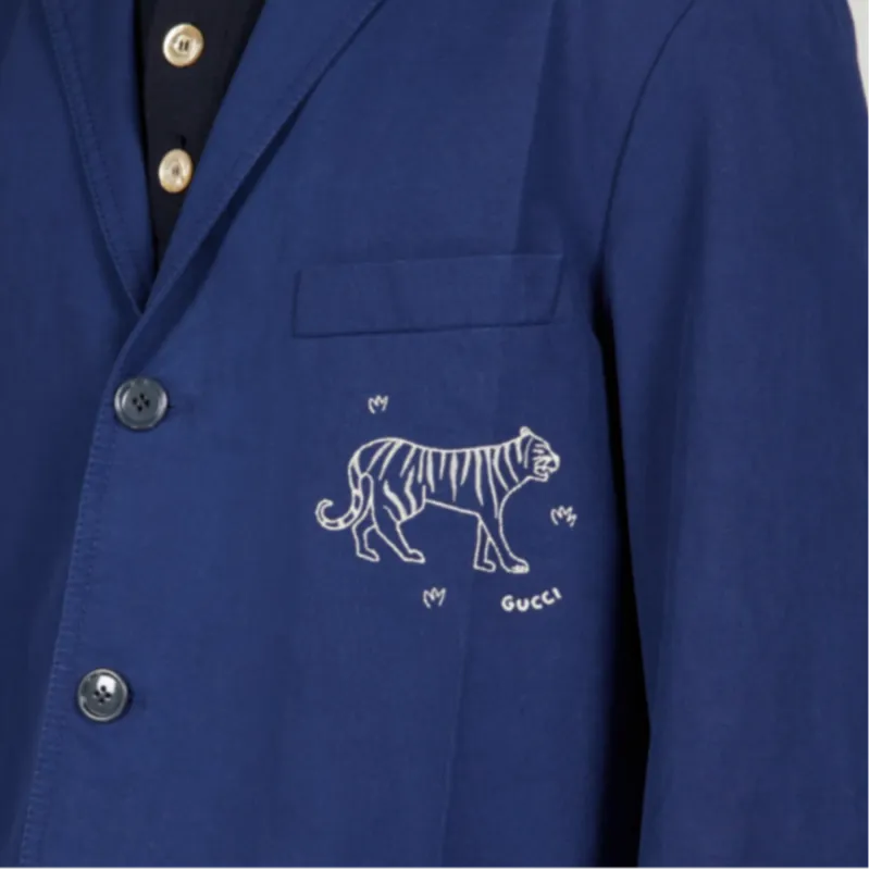 GUCCI SS24 Business Suits Coats Men's Blue-4