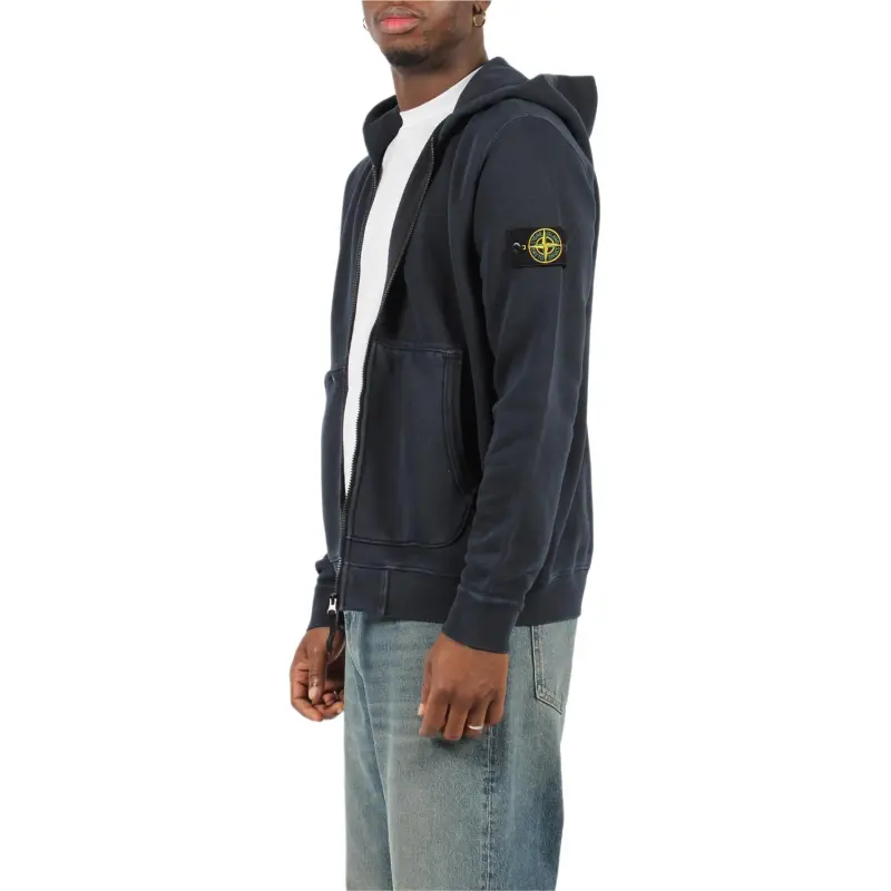 STONE ISLAND Logo Patch Zip Up Hoodie-3