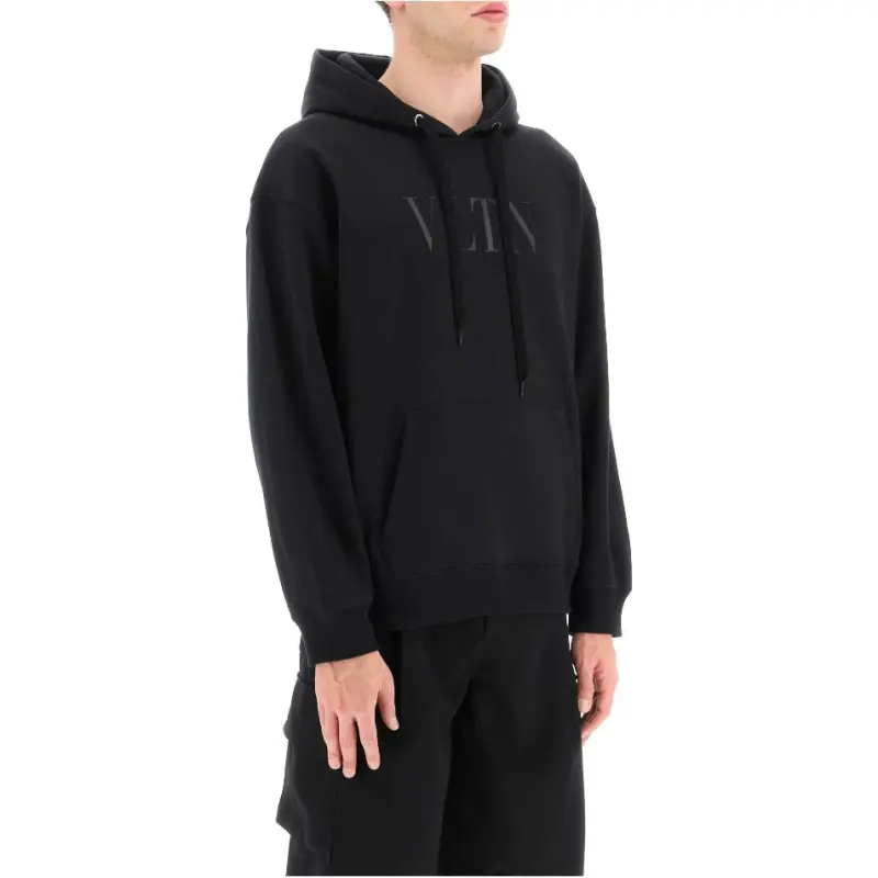 Valentino Vltn Logo Printed Drawstring Hoodie-4