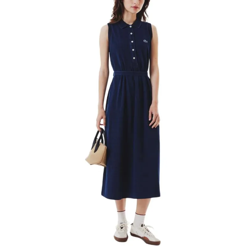 LACOSTE Sleeveless Dress Women's Marine Blue-2