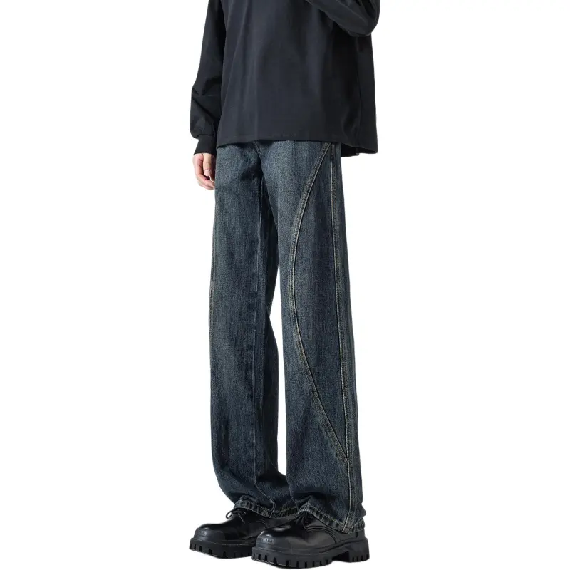 QOTRIOCK Jeans Men's Denim Blue-3