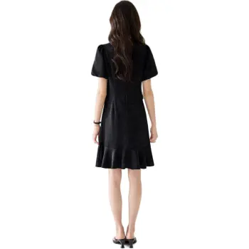 Mo Han Yi Mei SS24 Short Sleeved Dress Women's Black