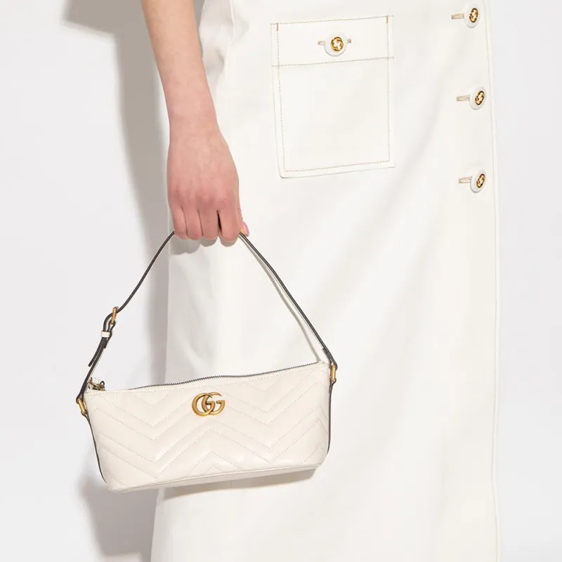 GUCCI GG Marmont Leather Handbags Shoulder Bags Women's White-9