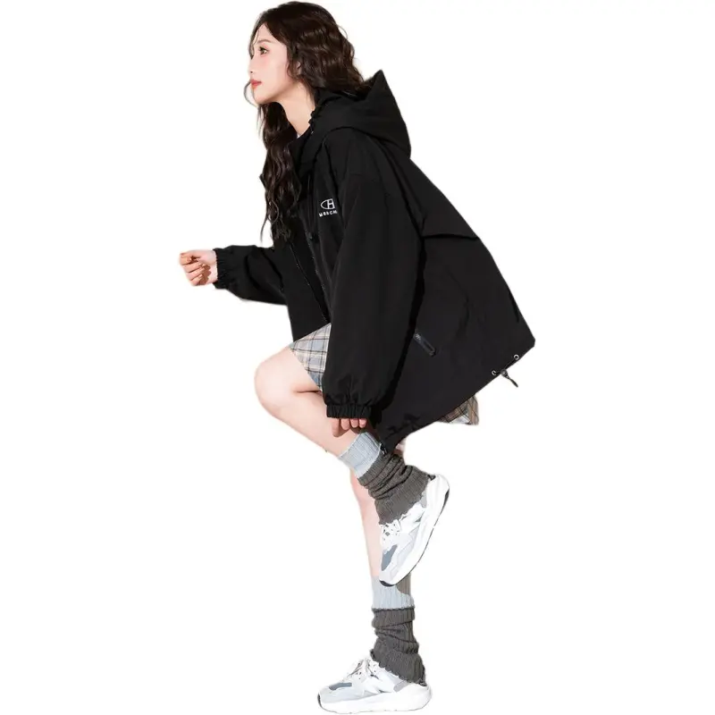 Tonlion Jackets Coats Women's Black-4