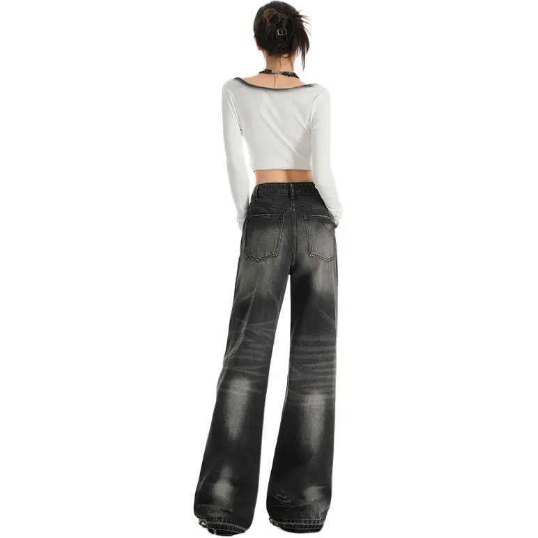 Wen Shan Jeans Unisex Black Gray-0