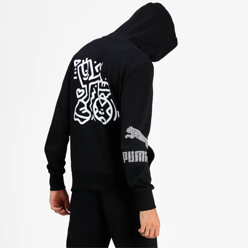 PUMA x Mr Doodle Hoodie Sweatshirt Men's Black-3