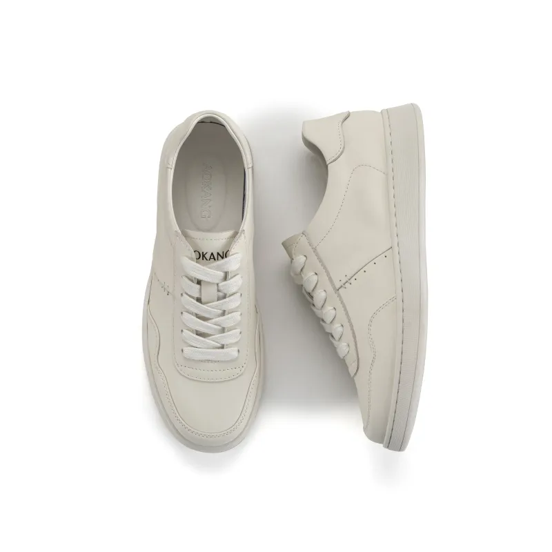 AOKANG Air Force One Series Low-Top Skateboard Shoes Men's Ecru-3