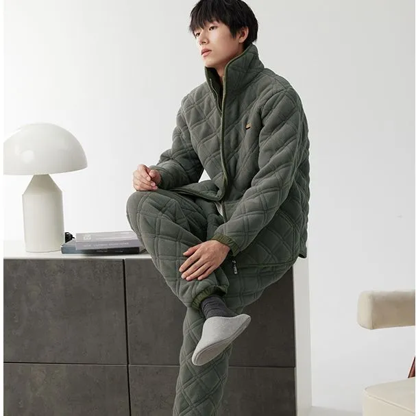 Floating light islands Men Pajama Sets-5