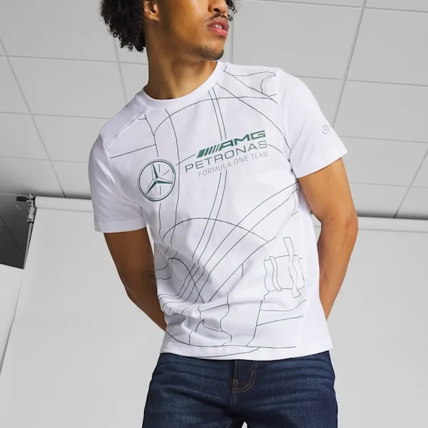 PUMA Mercedes AMG Petronas F1 T Shirt Men's White-4