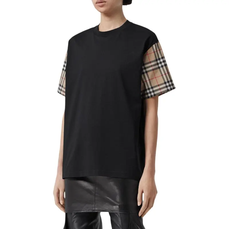 Burberry Vintage Check-Sleeved Crewneck T-Shirt-3