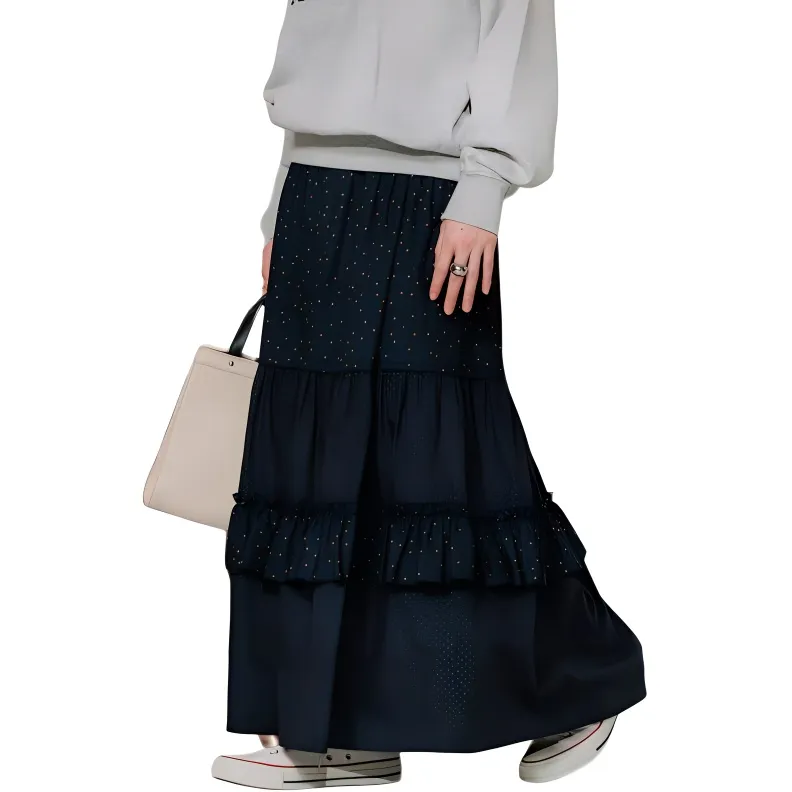 FREAK'S STORE Casual Long Skirt Women's Marine Blue-3
