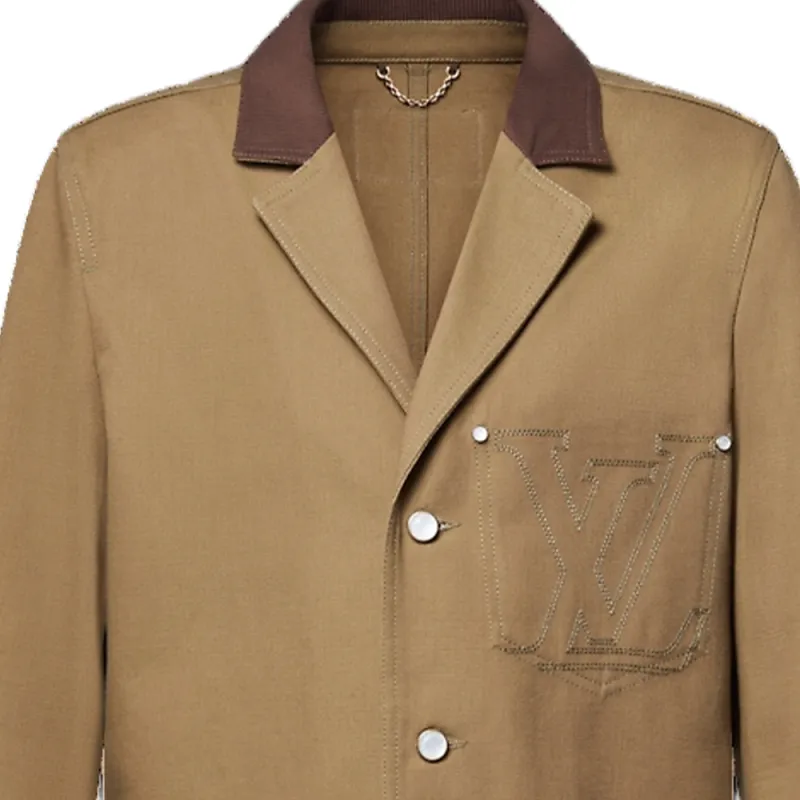 LOUIS VUITTON Tailored Workwear Cotton Canvas Jacket-3