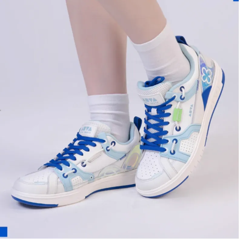 Arknights X ANTA Skateboard Shoes Women's Low Top Blue/White-3
