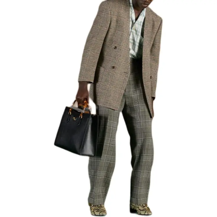 GUCCI Checked Double-Breasted Jacket-2