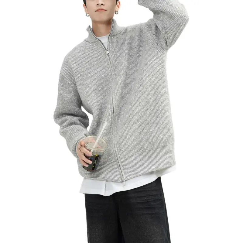 VESIBO Sweater Unisex White Gray-4