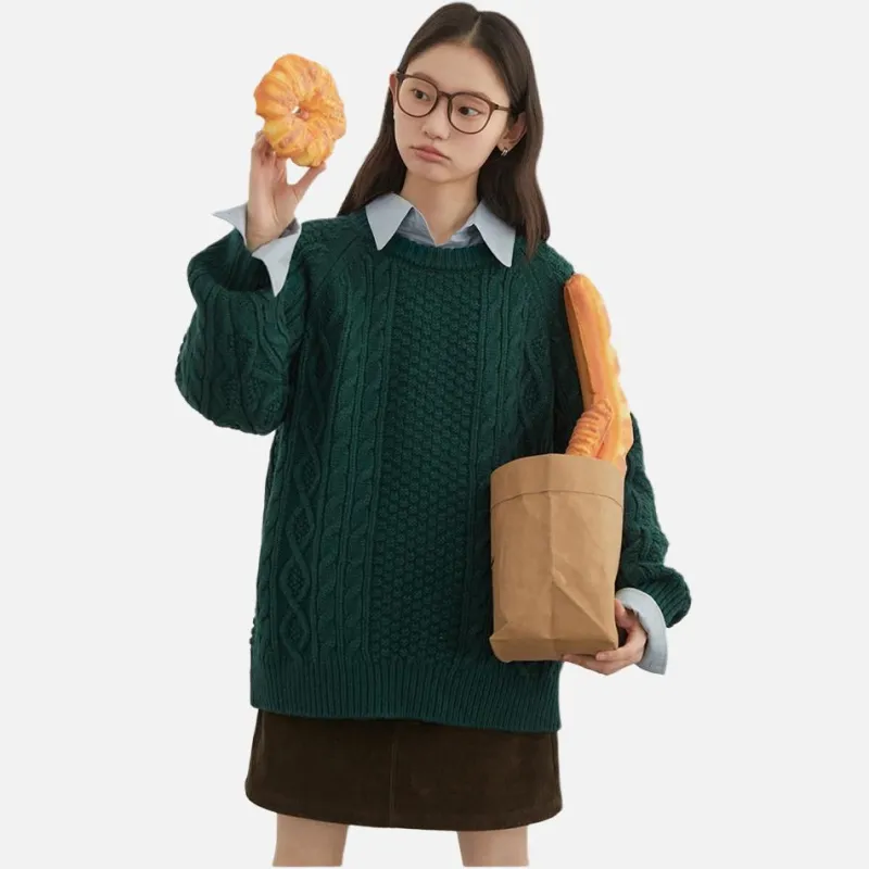 CHIC VEN Sweater Women's Vintage Green-6