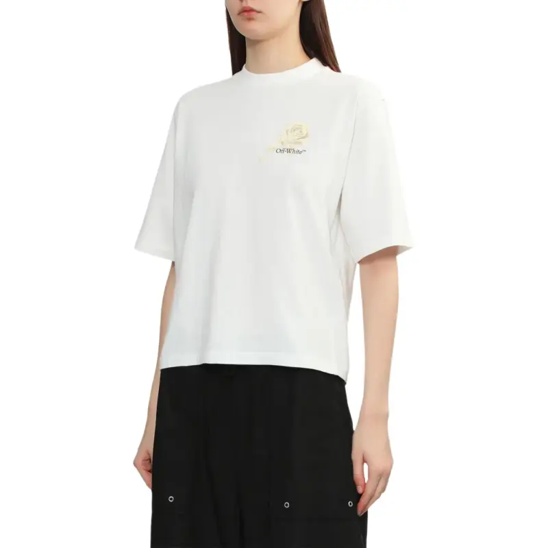 OFF WHITE Roses Arrows print T shirt-3