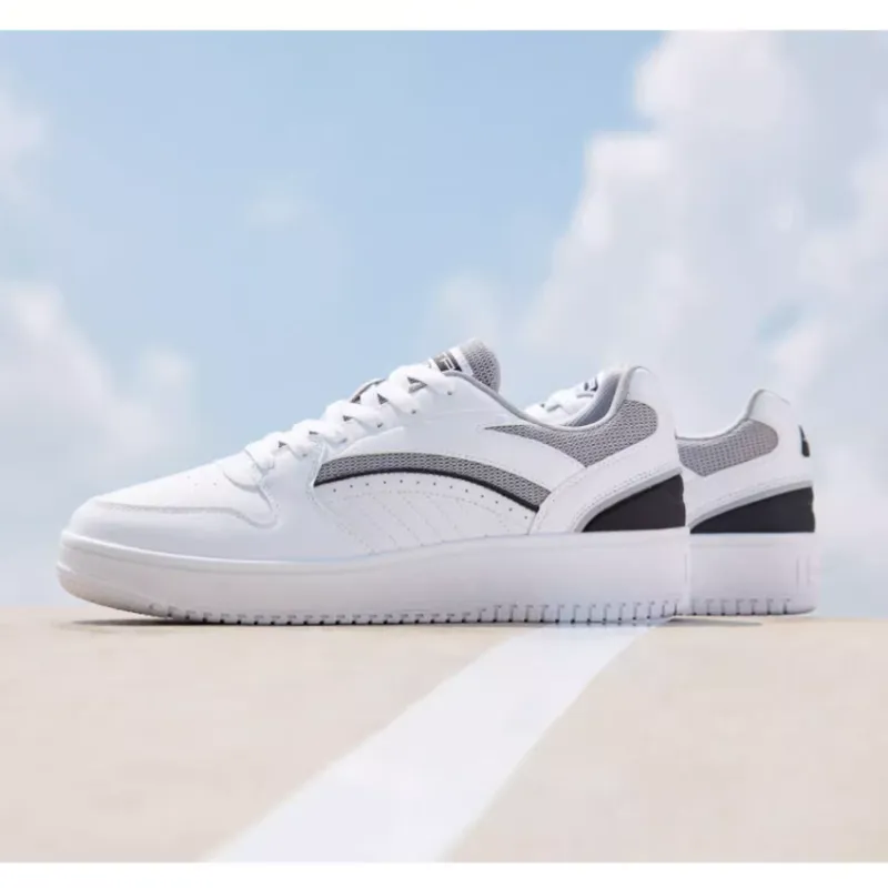 Anta Anti-Slip Wear-Resistant Low-Top Skateboard Shoes Men's White Gray-1
