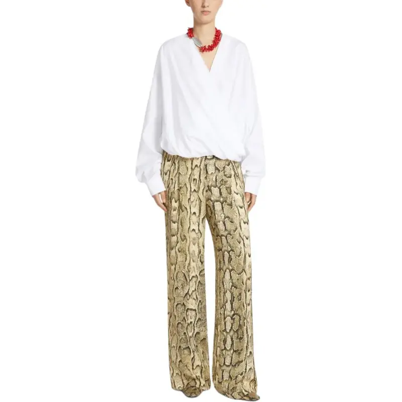 DRIES VAN NOTEN V Neck Poplin Top-1
