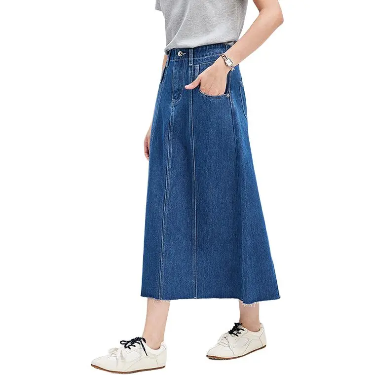 NAVIGARE Denim Long Skirt Women's-8