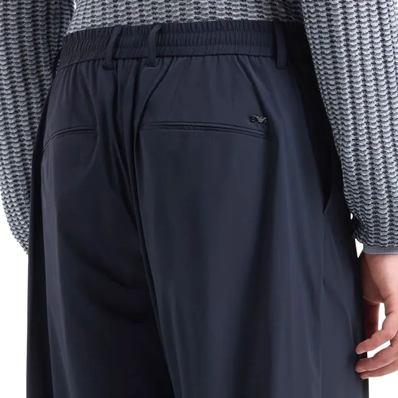 EMPORIO ARMANI Stretch Nylon Trousers With An Elasticated Back-4
