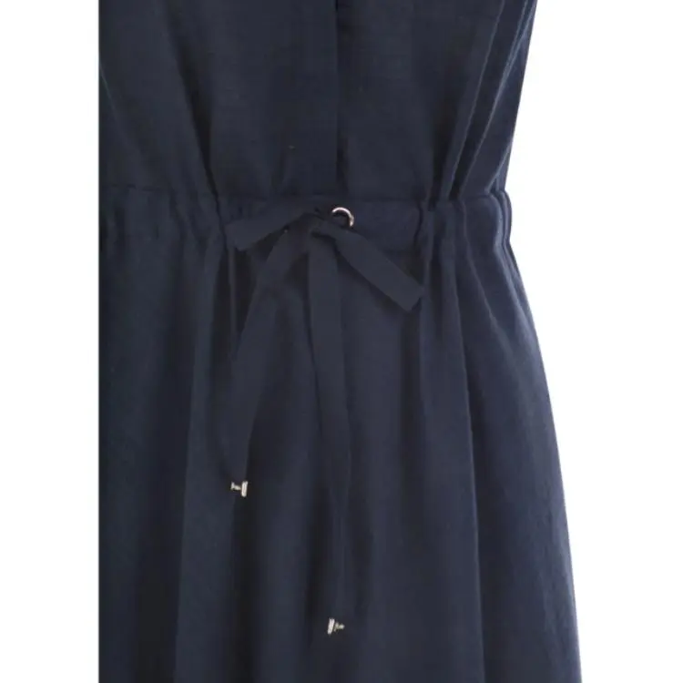 HERNO SS25 Sleeveless Dress Women's Marine Blue-3