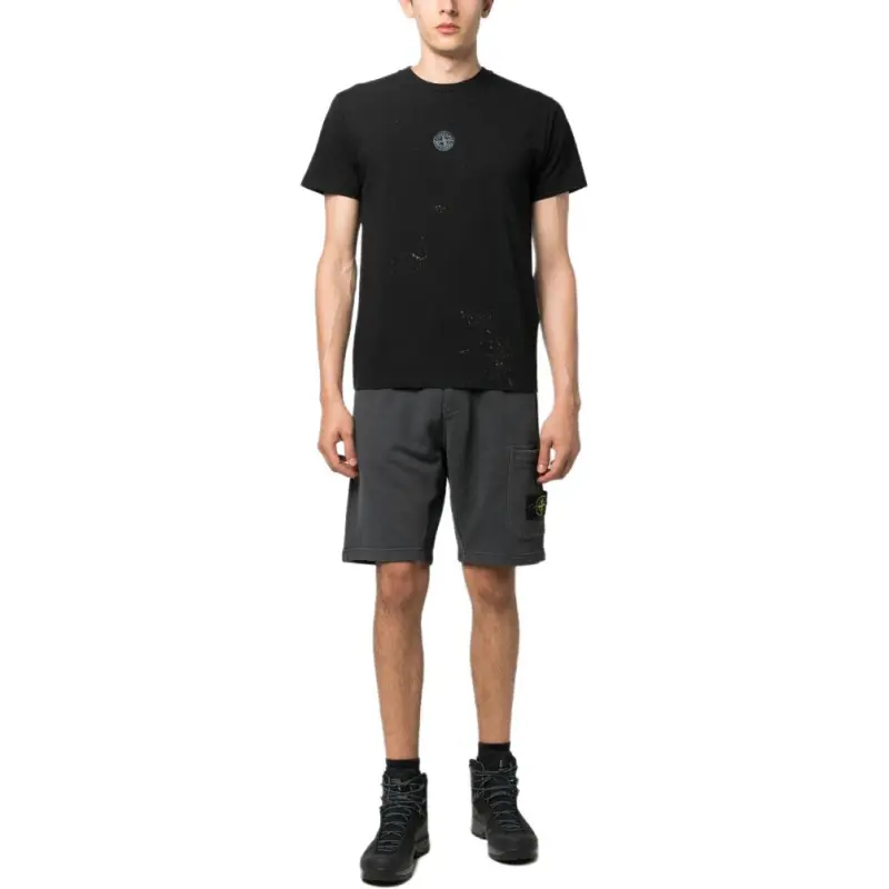 STONE ISLAND Compass motif Crew neck T shirt-2