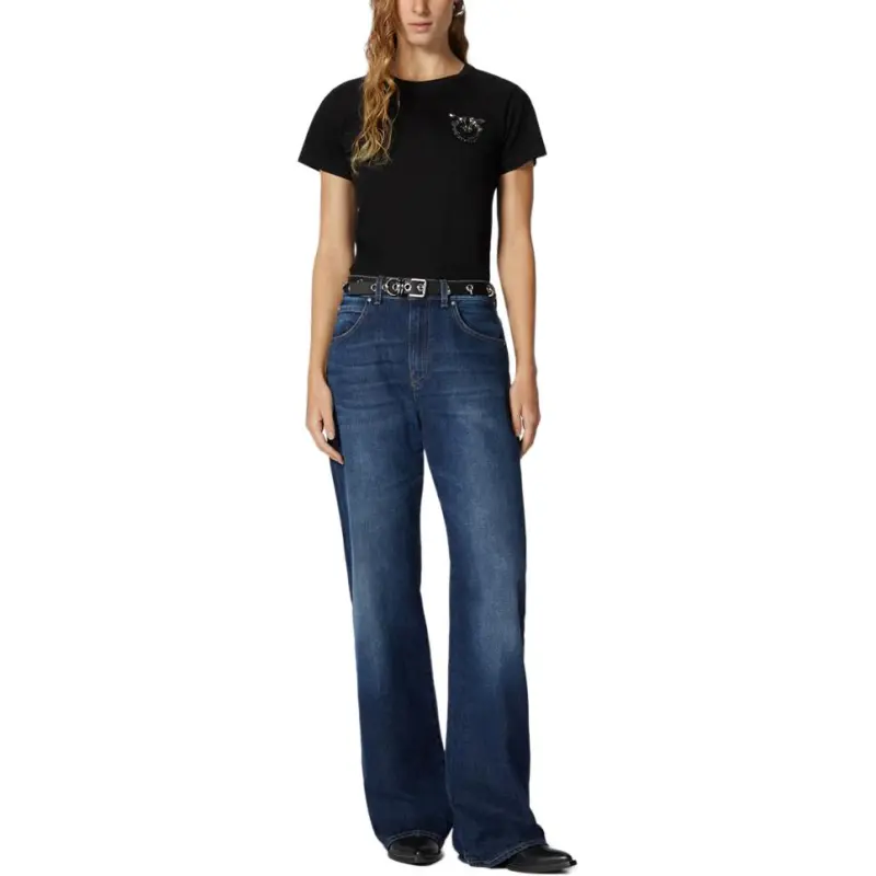 PINKO Love Birds Embellished Crewneck T Shirt-2