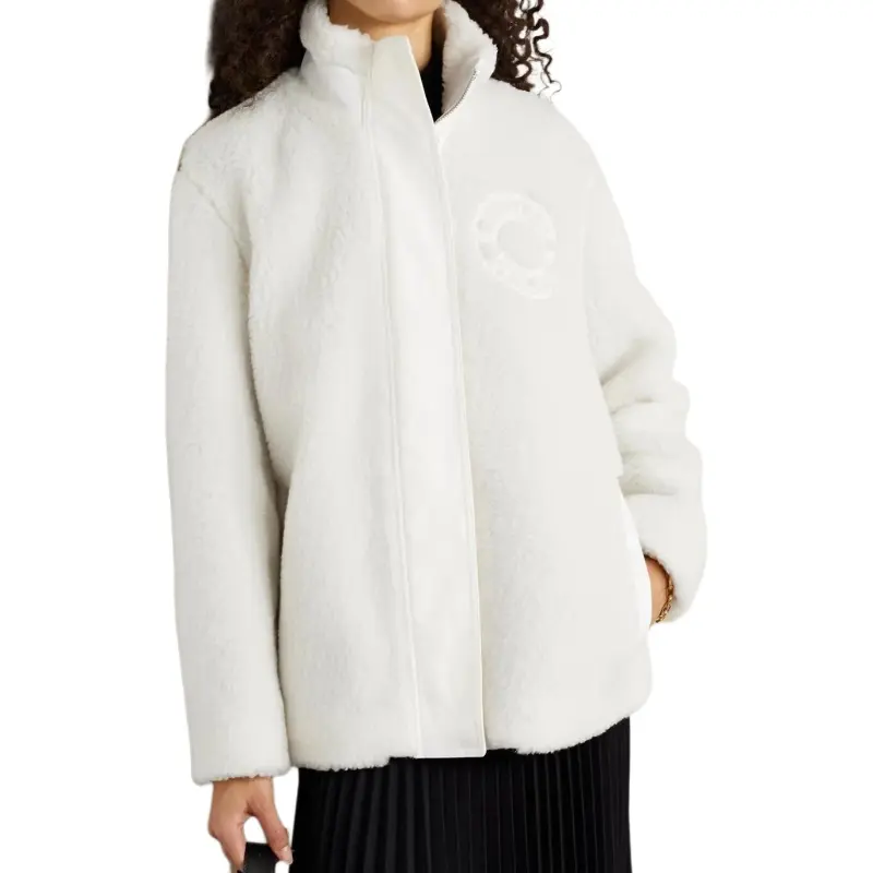 Burberry Wool Blend Fleece Jacket White-1