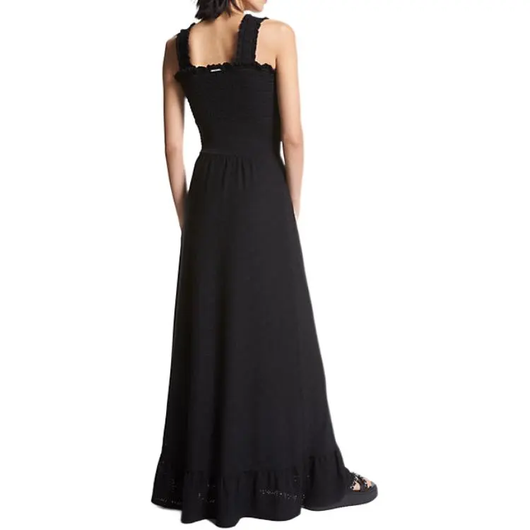 MICHAEL KORS Paisley Eyelet Smocked Woven Dress-1