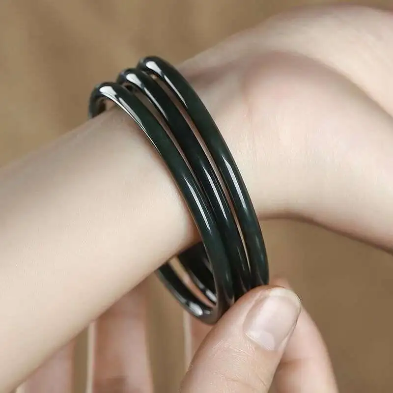 Gifts Hetian Jade Hetian Jade Bangles Women's Green Jade-1