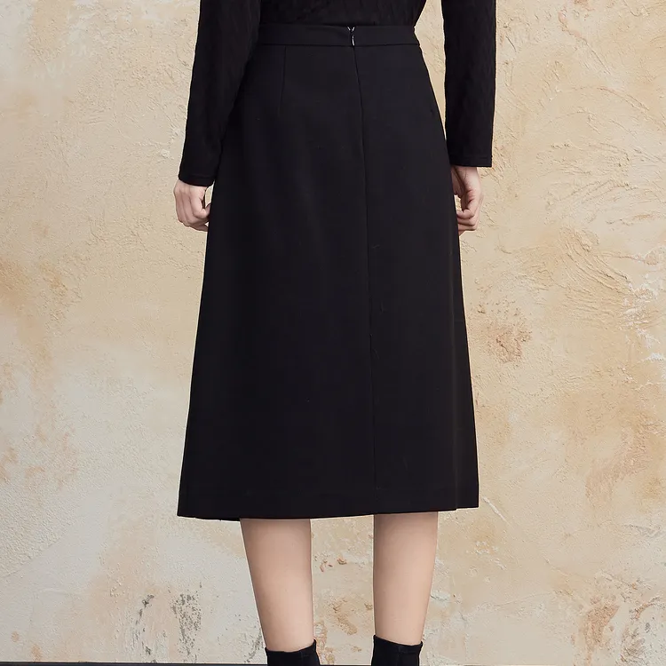 FINITY Casual Long Skirts Women's Black-2