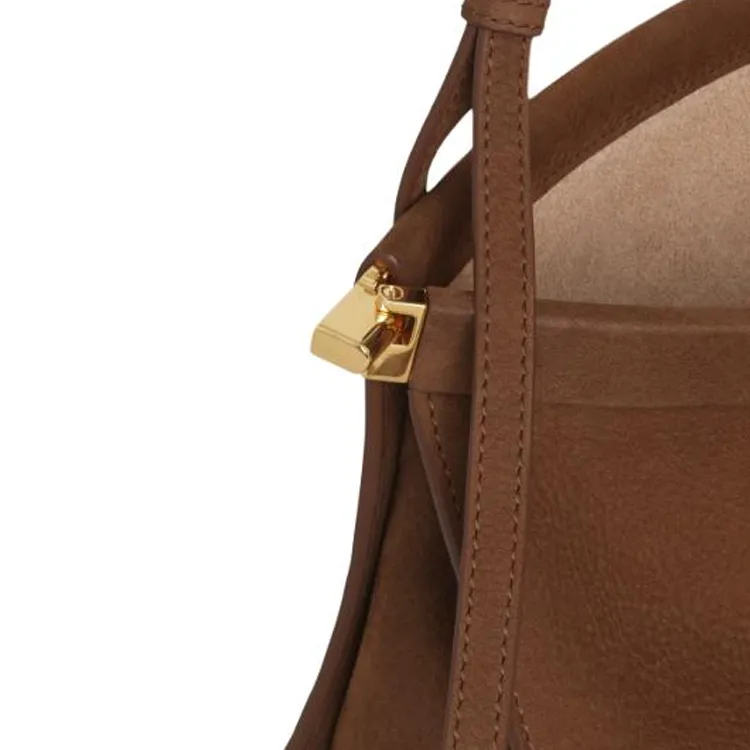 Alaia Cow Leather Crossbody Bag, Shoulder Bag Medium Size Women's Brown-3