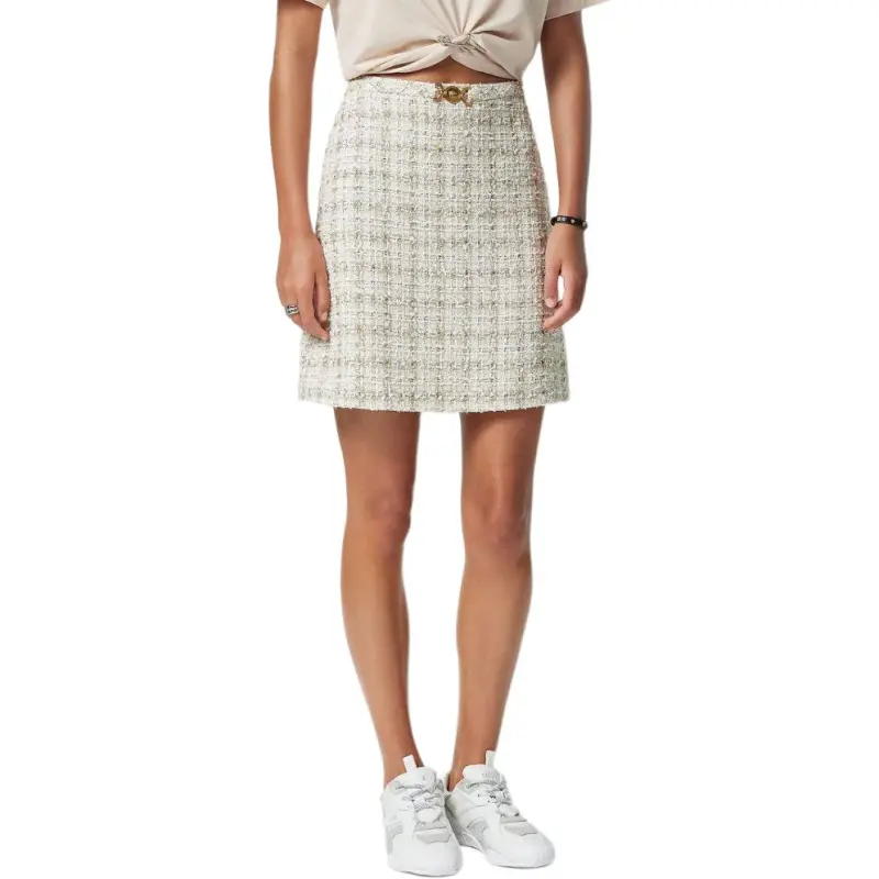 VERSACE Checked Tweed Mini Skirt-1