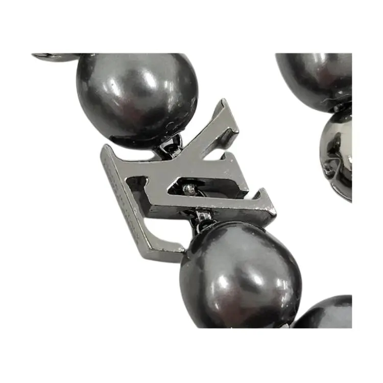 LOUIS VUITTON Pearl Metal Bracelets Women's Silver-3