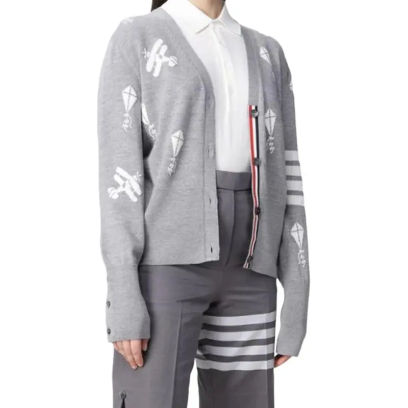 THOM BROWNE Cashmere Sweaters Women's Gray-2