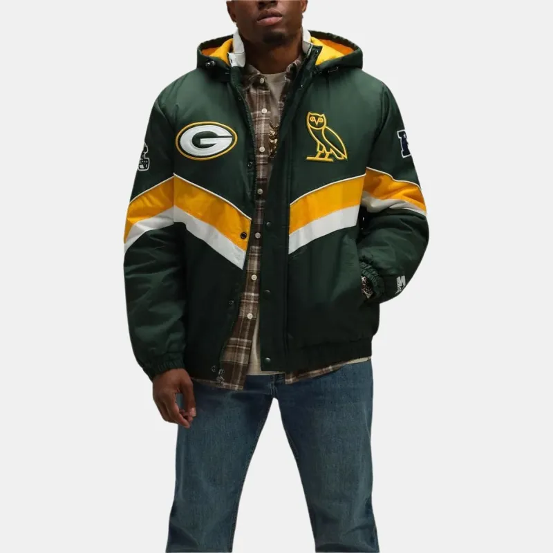 Ovo X NFL Bay Packers Starter Sideline Puffer Jacket-2