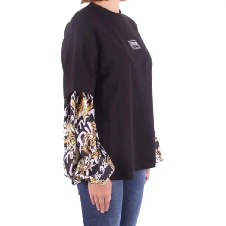VERSACE JEANS COUTURE FW22 Drop Shoulder Sleeve T Shirt Women's Black-3