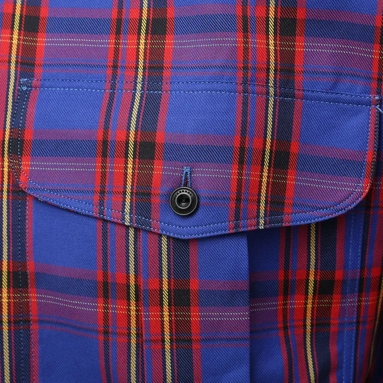 Burberry Shirt Men's Blue Red Plaid-5
