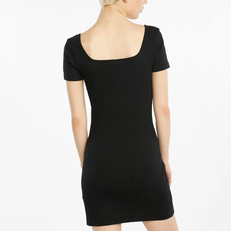 PUMA Short Sleeved Dresses Women's Black-4