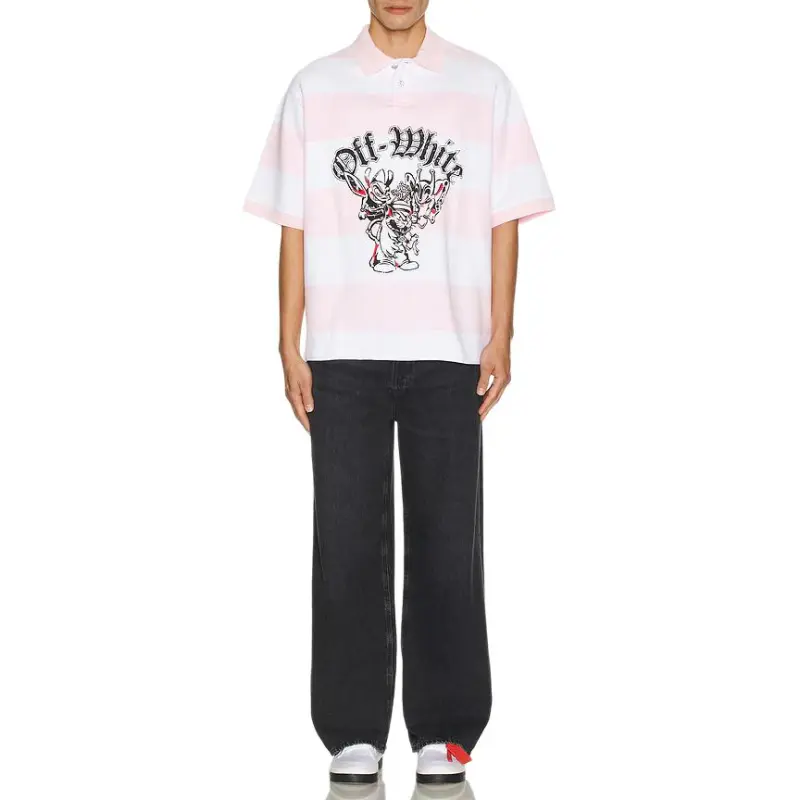 OFF WHITE Polo Shirt Men's Pink-2