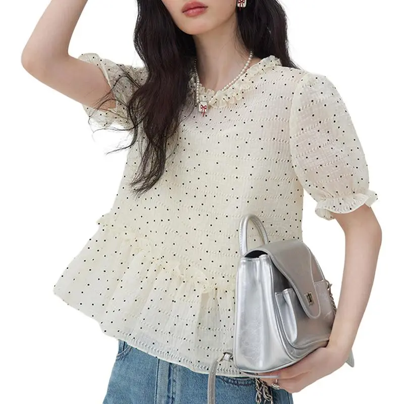 Flowers in water Shirts Women's Beige-2