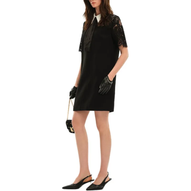KARL LAGERFELD SS25 Short Sleeved Dress Women's Black-3