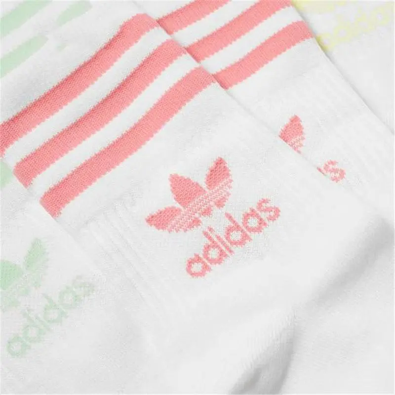 adidas originals Enjoy Summer Mid Cut Crew Socks 3 Pairs White-1