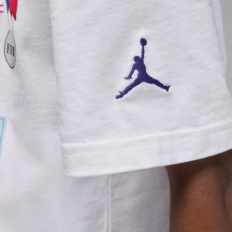 Jordan x Fédération Française De Basketball Sport Drop Shoulder Sleeve T-Shirt Men's White/Ancient Royal Color-5