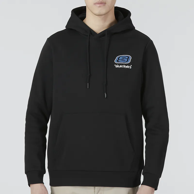 Skechers Colorful Hooded Fitted Long Sleeved Sweatshirt Unisex Black-1