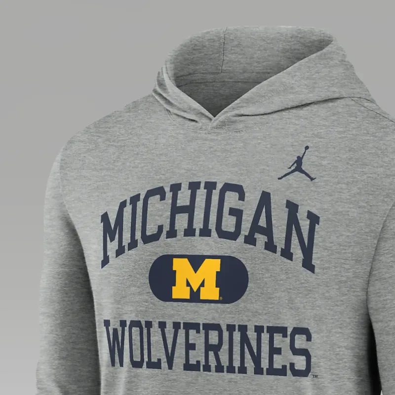 Jordan Michigan Wolverines Blitz Men's Nike Dri FIT College Long Sleeve Hooded T Shirt-2